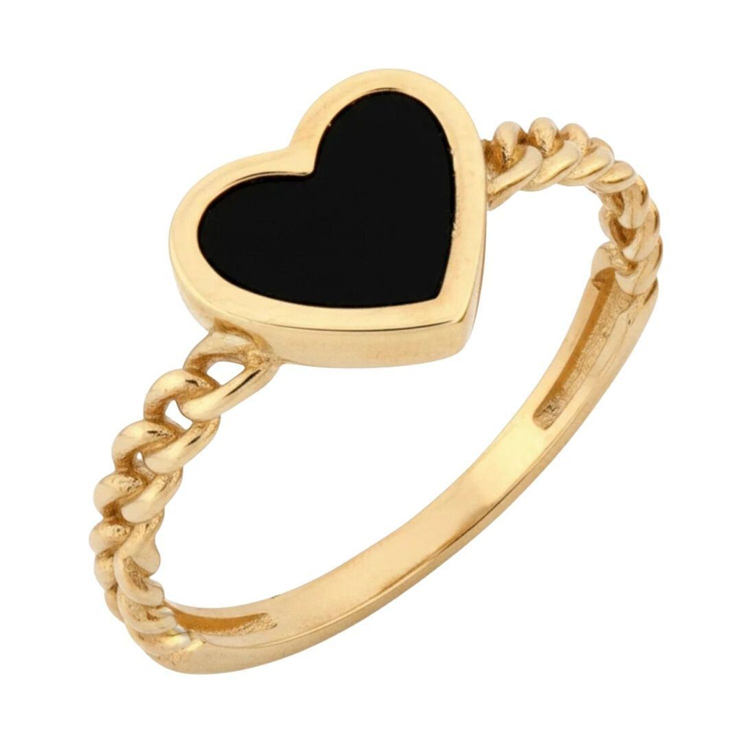 złoty pierścionek z sercem, pierścionek z onyksem, czarny onyks pierścionek, pierścionek damski złoty, pierścionek walentynkowy, biżuteria z motywem serca, kolekcja Amore, pierścionek na prezent1.jpg